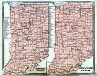 Senatorial Districts, Representative Districts, Indiana State Atlas 1876